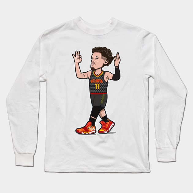 Trae Young Cartoon Style Long Sleeve T-Shirt by ray1007